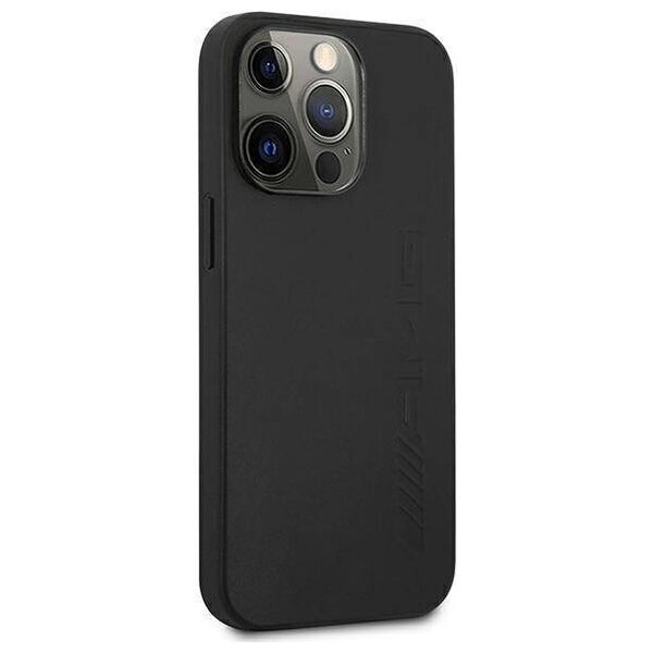 Case IPHONE 14 PRO MAX Mercedes AMG Hardcase Leather Hot Stamped (AMHCP14XDOLBK) black 3666339071332