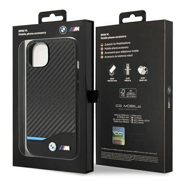 Original Case IPHONE 14 PLUS BMW Leather Carbon (BMHCP14M22NBCK) black 3666339067175