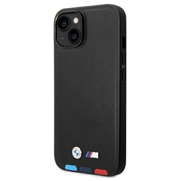 Original Case IPHONE 14 PLUS BMW Leather Stamp Tricolor (BMHCP14M22PTDK) black 3666339066819
