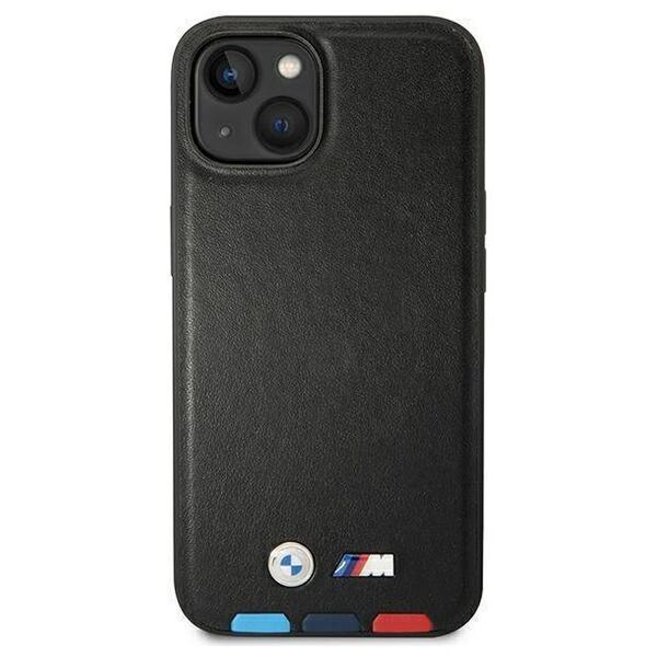 Original Case IPHONE 14 PLUS BMW Leather Stamp Tricolor (BMHCP14M22PTDK) black 3666339066819