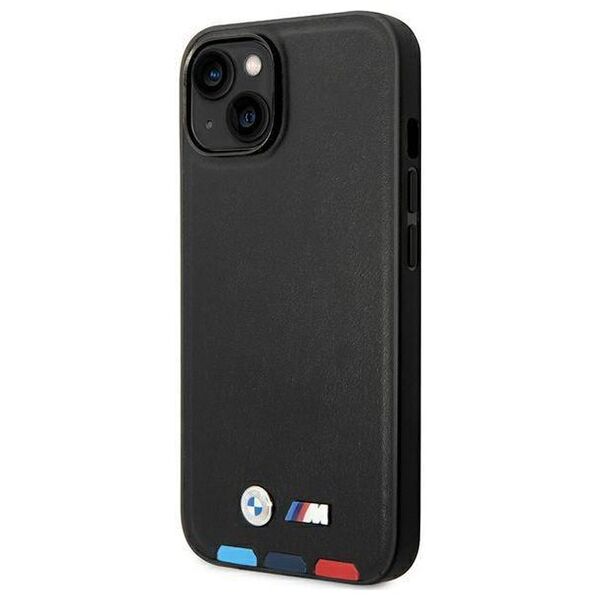 Original Case IPHONE 14 PLUS BMW Leather Stamp Tricolor MagSafe (BMHMP14M22PTDK) black 3666339089313