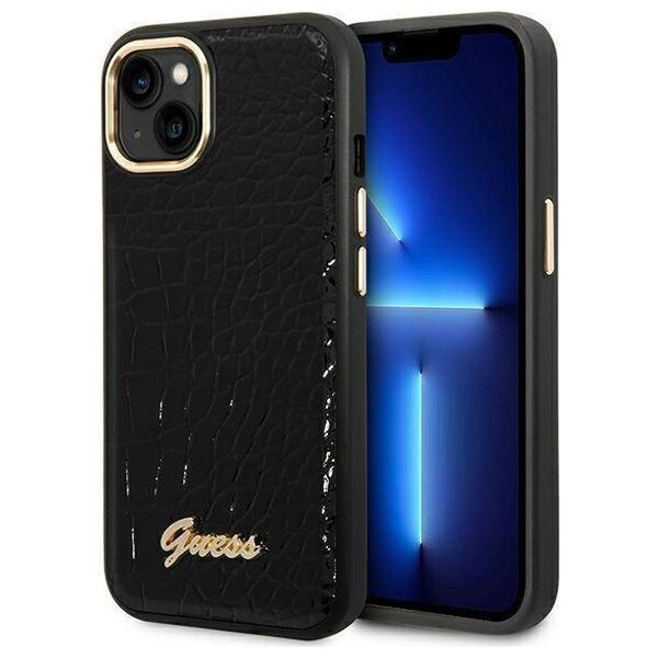 Original Case IPHONE 14 PLUS Karl Lagerfeld Hardcase Croco (GUHCP14MHGCRHK) black 3666339082857