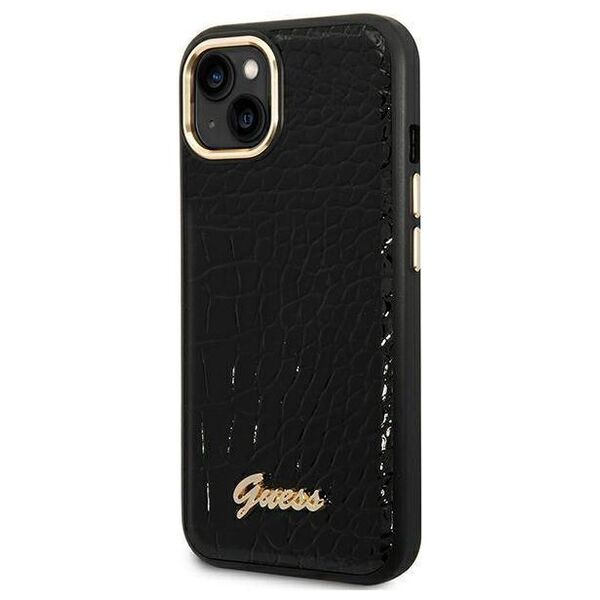 Original Case IPHONE 14 PLUS Karl Lagerfeld Hardcase Croco (GUHCP14MHGCRHK) black 3666339082857