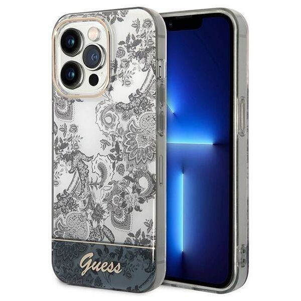 Original Case IPHONE 14 PRO MAX Guess Hardcase Porcelain Collection (GUHCP14XHGPLHG) gray 3666339090739