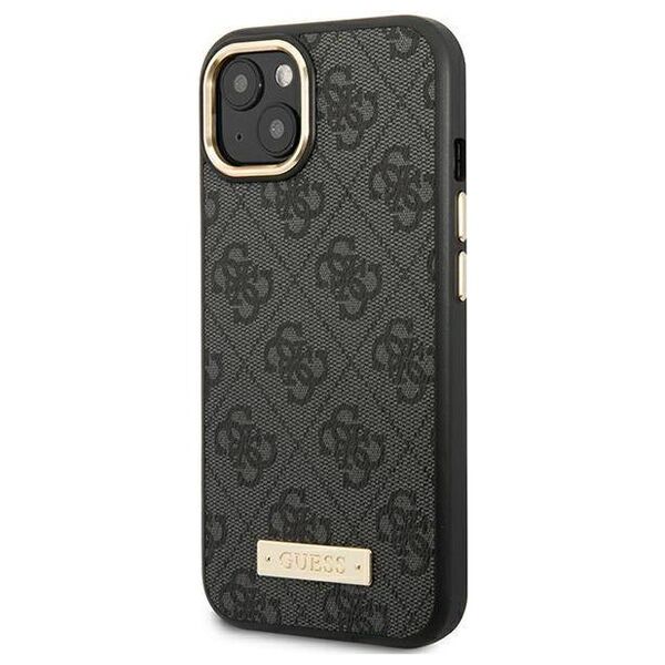 Original Case IPHONE 14 PLUS Guess Hard Case 4G Logo Plate MagSafe (GUHMP14MU4GPRK) black 3666339069872