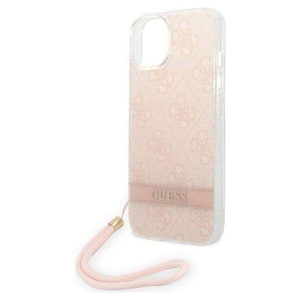 Original Case IPHONE 14 PLUS Guess Hardcase 4G Print Strap (GUOHCP14MH4STP) pink 3666339093884