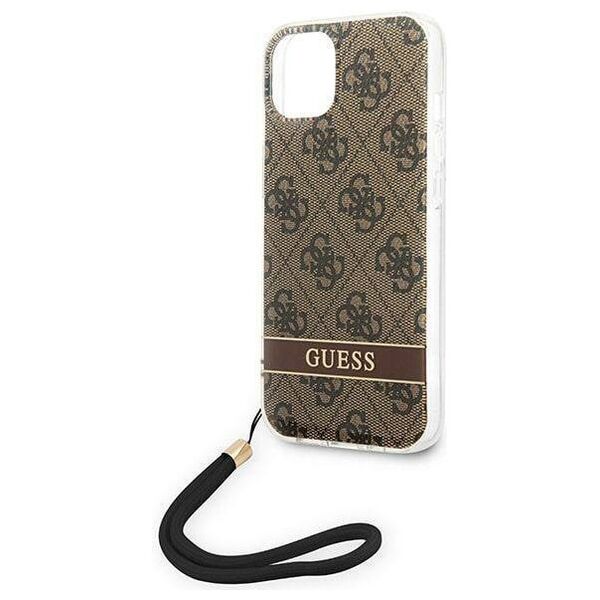 Original Case IPHONE 14 PLUS Guess Hardcase 4G Print Strap (GUOHCP14MH4STW) brown 3666339093846