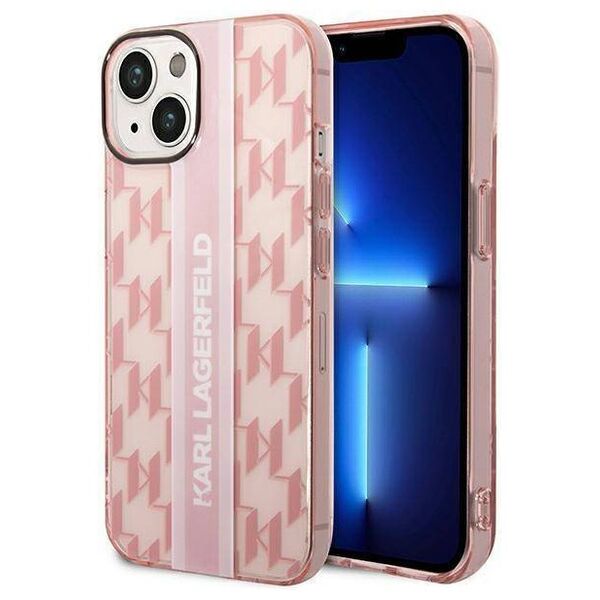 Original Case IPHONE 14 PLUS Karl Lagerfeld Hardcase Mono Vertical Stripe (KLHCP14MHKLSPCP) pink 3666339085292