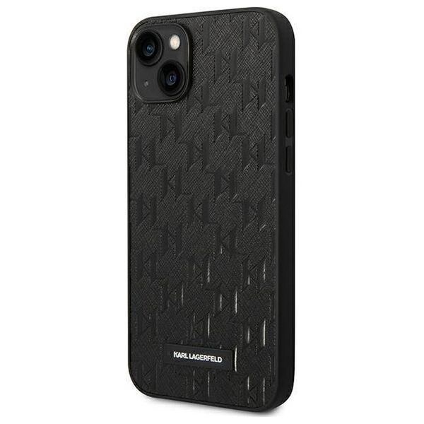 Original Case IPHONE 14 PLUS Karl Lagerfeld Hardcase Saffiano Mono Metal Logo (KLHCP14MSAKLHPK) black 3666339085131