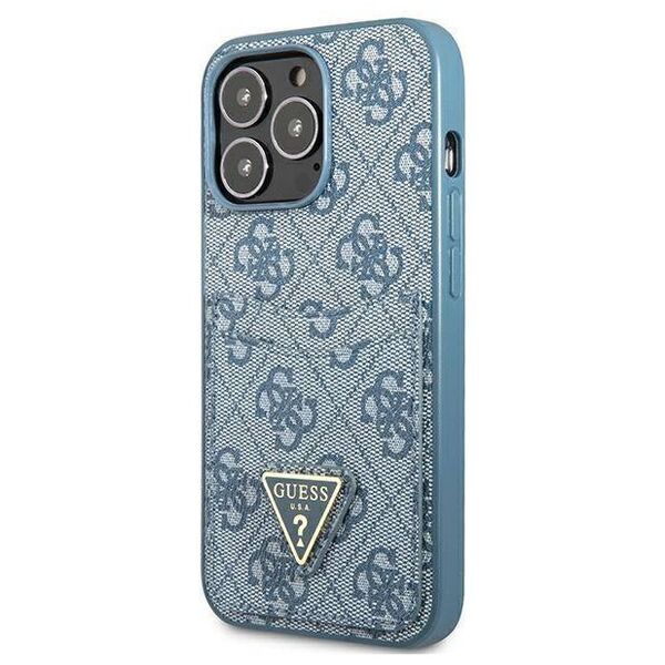 Case IPHONE 13 PRO Guess Hardcase 4G Triangle Logo Cardslot (GUHCP13LP4TPB) blue 3666339047788