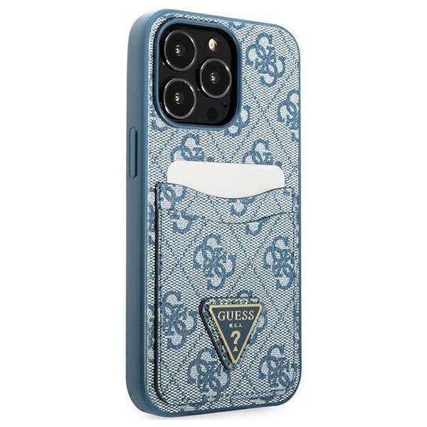 Case IPHONE 13 PRO Guess Hardcase 4G Triangle Logo Cardslot (GUHCP13LP4TPB) blue 3666339047788