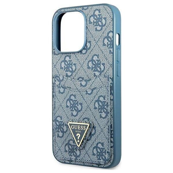 Case IPHONE 13 PRO Guess Hardcase 4G Triangle Logo Cardslot (GUHCP13LP4TPB) blue 3666339047788