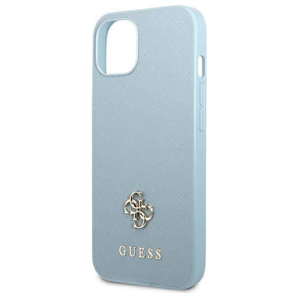 Original Case IPHONE 13 Guess Hardcase Saffiano 4G Small Metal Logo (GUHCP13MPS4MB) blue 3666339048013