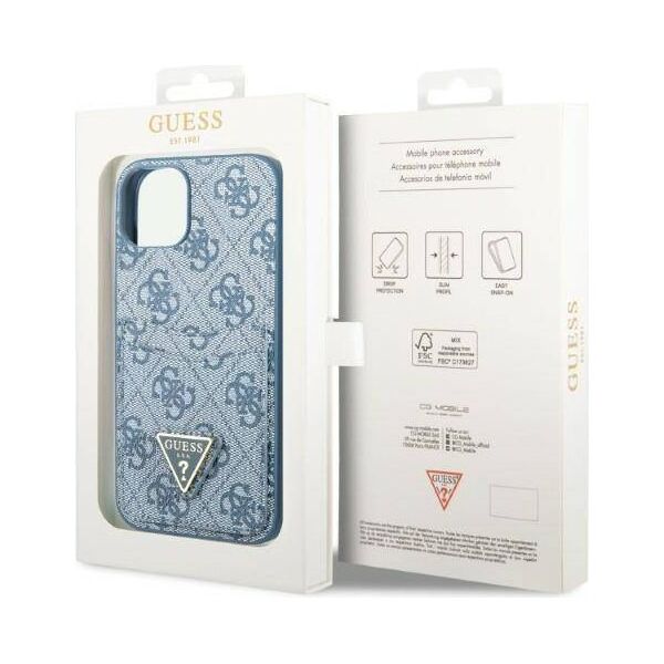 Case IPHONE 13 MINI Guess Hardcase 4G Triangle Logo Cardslot (GUHCP13SP4TPB) blue 3666339047764