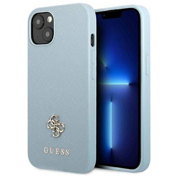 Original Case IPHONE 13 MINI Guess Hardcase Saffiano 4G Small Metal Logo (GUHCP13SPS4MB) blue 3666339048006