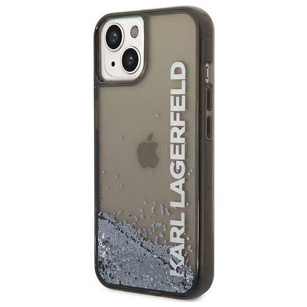 Original Case IPHONE 14 PLUS Karl Lagerfeld Hardcase Liquid Glitter Elong (KLHCP14MLCKVK) black 3666339091552