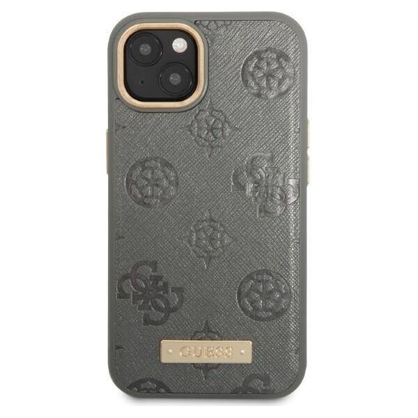 Original Case IPHONE 13 Guess Hardcase Peony Logo Plate MagSafe (GUHMP13MSAPSTG) gray 3666339056780