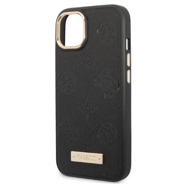 Original Case IPHONE 13 Guess Hardcase Peony Logo Plate MagSafe (GUHMP13MSAPSTK) black 3666339056667