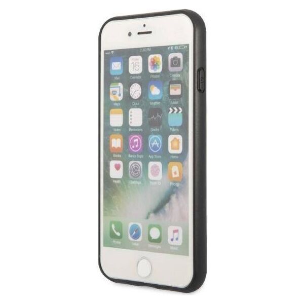 Original Case IPHONE SE 2022 / SE 2020 / 7 / 8 Guess Hardcase Saffiano Triangle Logo Cardslot black 3666339050177