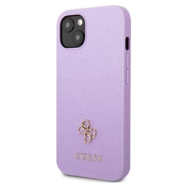Original Case IPHONE 13 MINI Guess Hardcase Saffiano 4G Small Metal Logo purple 3666339048044