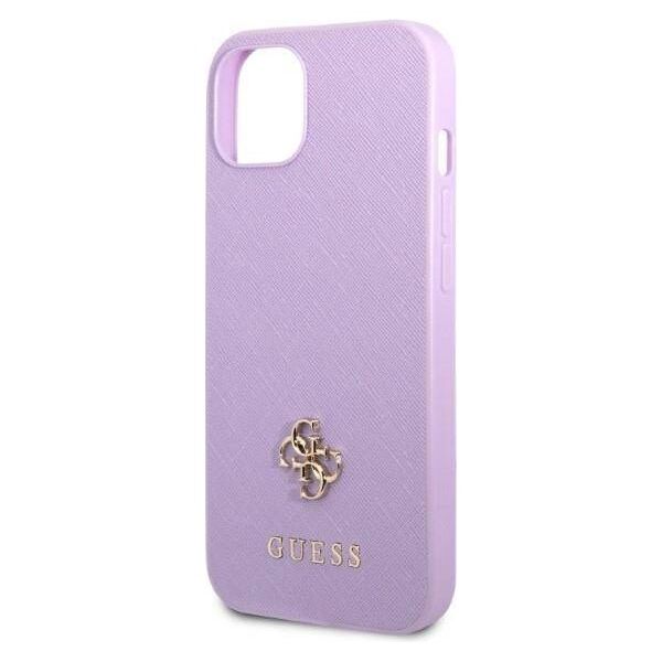 Original Case IPHONE 13 MINI Guess Hardcase Saffiano 4G Small Metal Logo purple 3666339048044