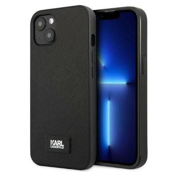 Original Case IPHONE 13 Karl Lagerfeld Hardcase Saffiano Plaque black 3666339048938