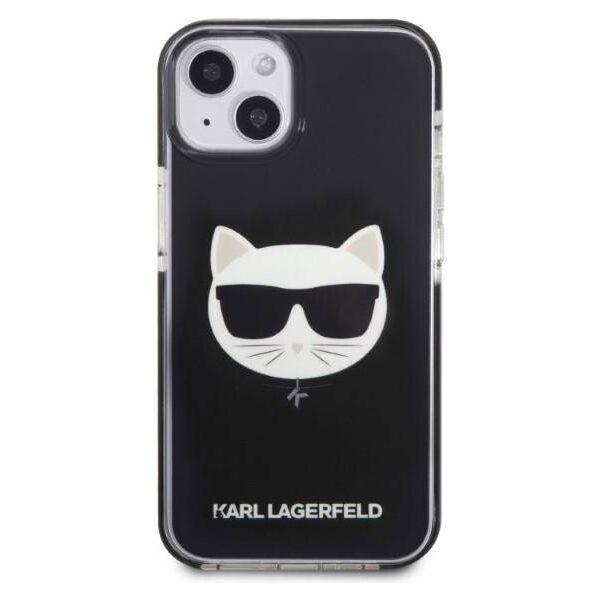 Original Case IPHONE 13 Karl Lagerfeld Hardcase Choupette Head black 3666339048495