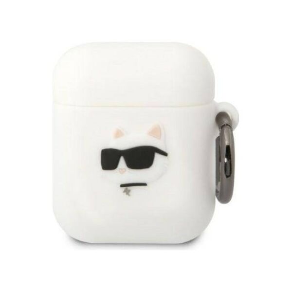 Case APPLE AIRPODS Karl Lagerfeld Silicone Choupette Head 3D white 3666339087920