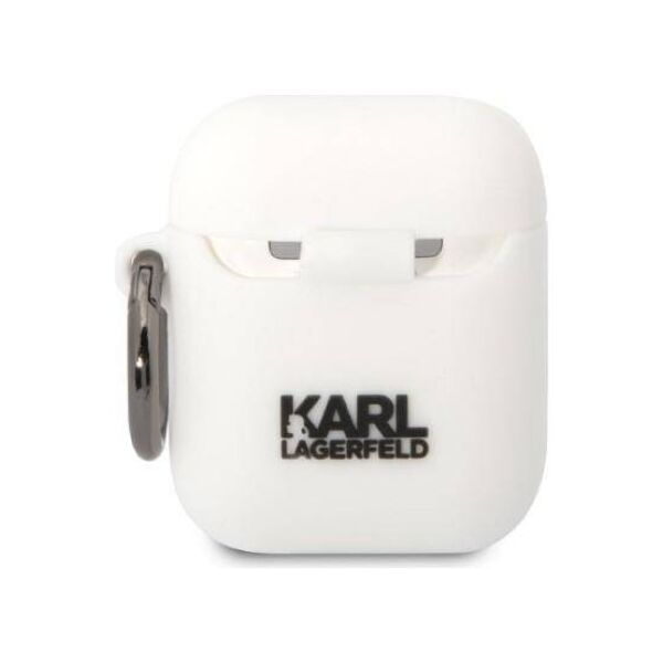 Case APPLE AIRPODS Karl Lagerfeld Silicone Choupette Head 3D white 3666339087920