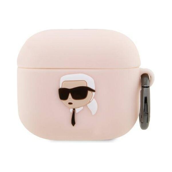 Case APPLE AIRPODS 3 Karl Lagerfeld Silicone Karl Head 3D light pink 3666339087883