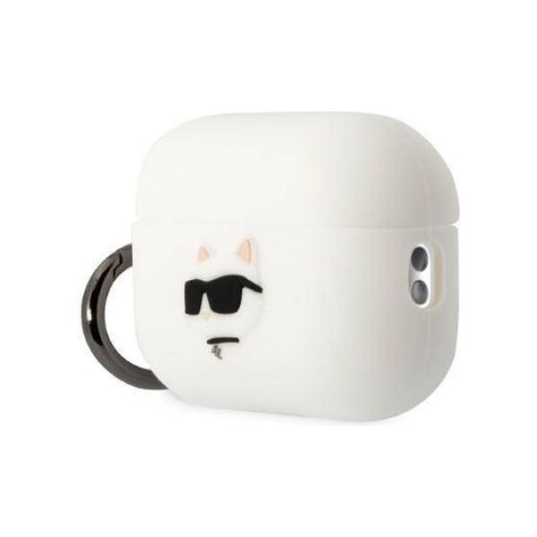 Case APPLE AIRPODS PRO 2 Karl Lagerfeld Silicone Choupette Head 3D white 3666339099275
