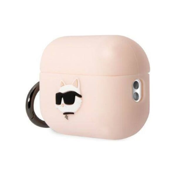 Case APPLE AIRPODS PRO 2 Karl Lagerfeld Silicone Choupette Head 3D light pink 3666339099282