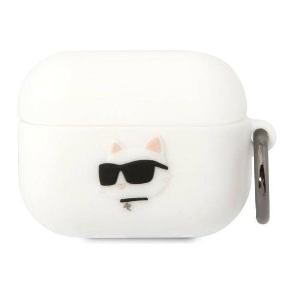 Case APPLE AIRPODS PRO Karl Lagerfeld Silicone Choupette Head 3D white 3666339087937