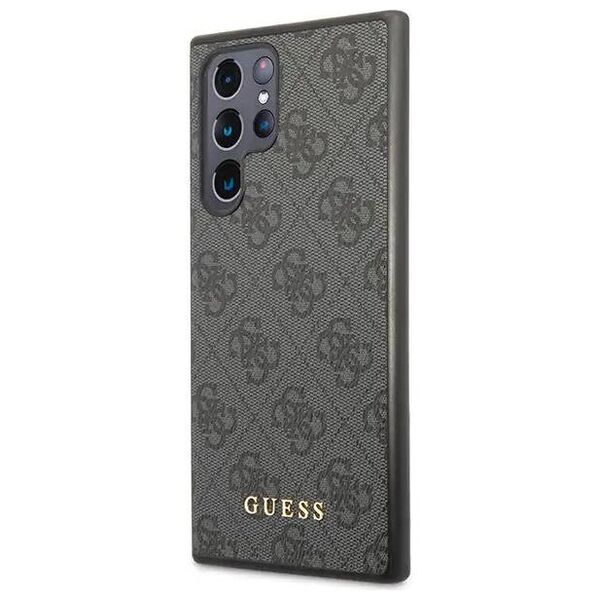 Original Case SAMSUNG GALAXY S23 ULTRA Guess Hard Case 4G Metal Gold Logo (GUHCS23LG4GFGR) gray 3666339116972