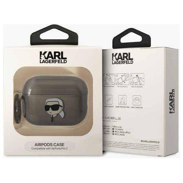 Original Case APPLE AIRPODS PRO 2 Karl Lagerfeld Ikonik Karl Lagerfeld (KKLAP2HNIKTCK) black 3666339099305