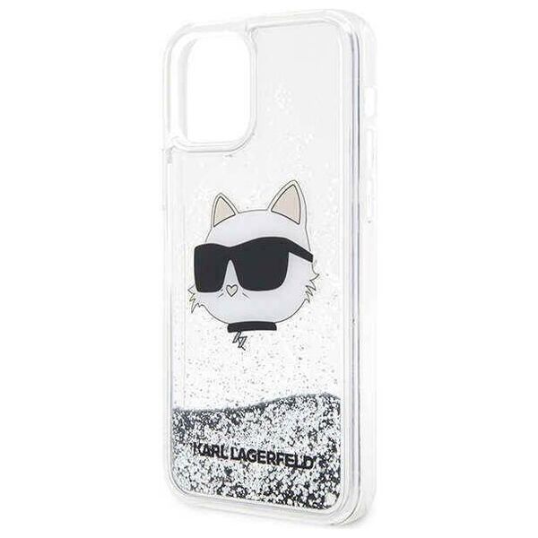 Original Case IPHONE 12 / 12 PRO Karl Lagerfeld Hardcase Glitter Choupette Head (KLHCP12MLNCHCS) silver 3666339119058
