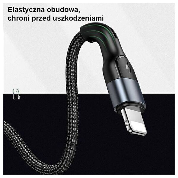 Cable 2A 1m USB - Lightning Usams U55 SJ448USB01 (US-SJ448) black 6958444912509
