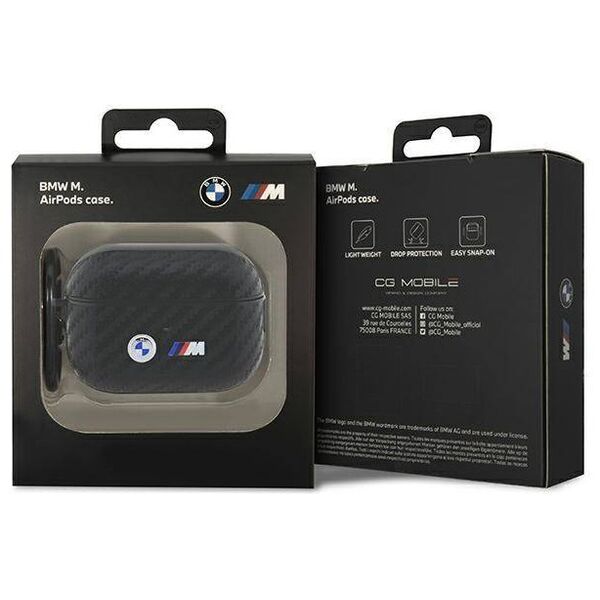 Original Case APPLE AIRPODS PRO 2 BMW Carbon Double Metal Logo (BMAP2WMPUCA2) black 3666339123840