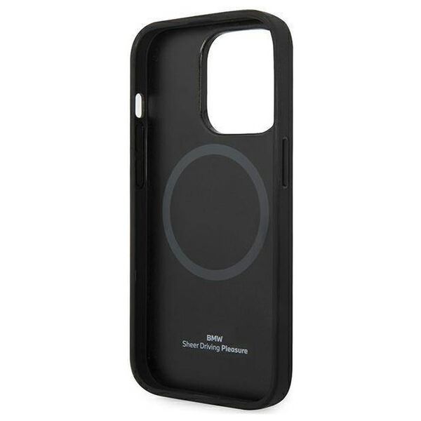 Original Case IPHONE 14 PRO BMW Leather Diamond Pattern MagSafe (BMHMP14L22RFGK) black 3666339089009
