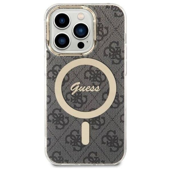 Original Case IPHONE 14 PRO Guess Hardcase 4G MagSafe (GUHMP14LH4STK) black 3666339118228