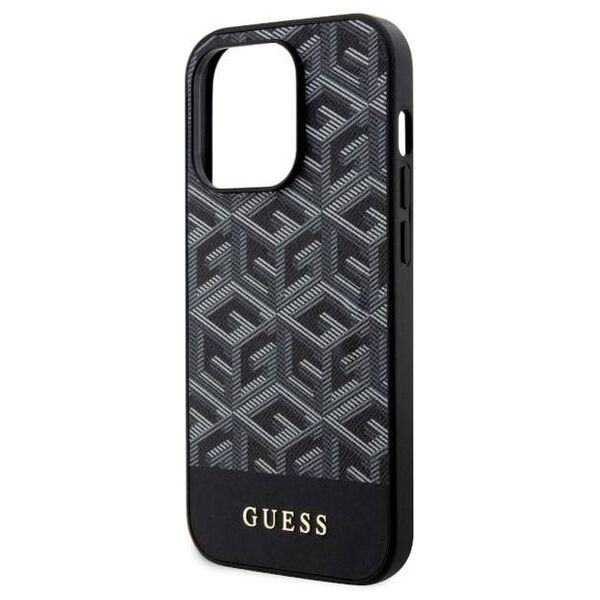 Original Case IPHONE 14 PRO Guess Hardcase GCube Stripes MagSafe (GUHMP14LHGCFSEK) black 3666339112448