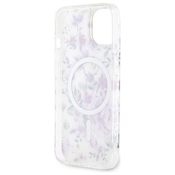 Original Case IPHONE 14 PLUS Guess Hardcase Flower MagSafe (GUHMP14MHCFWST) transparent 3666339115647