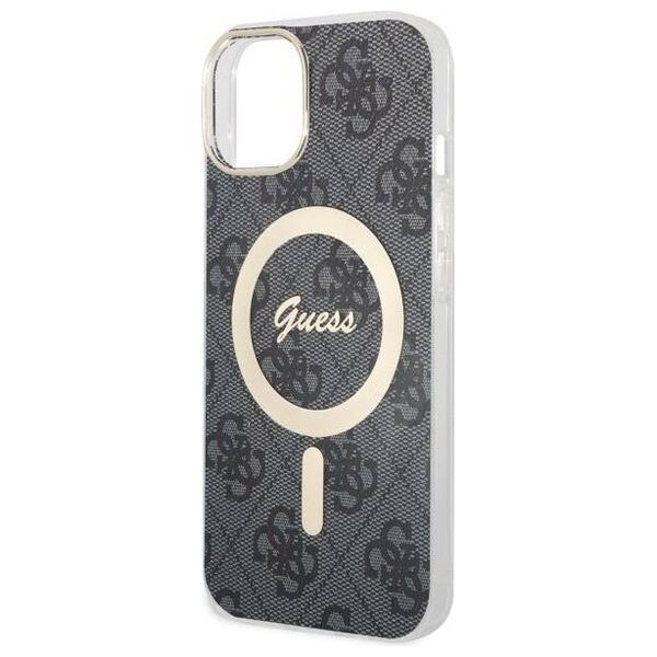 Original Case IPHONE 14 Guess Hardcase 4G MagSafe (Guhmp14sh4stk) black 3666339126834