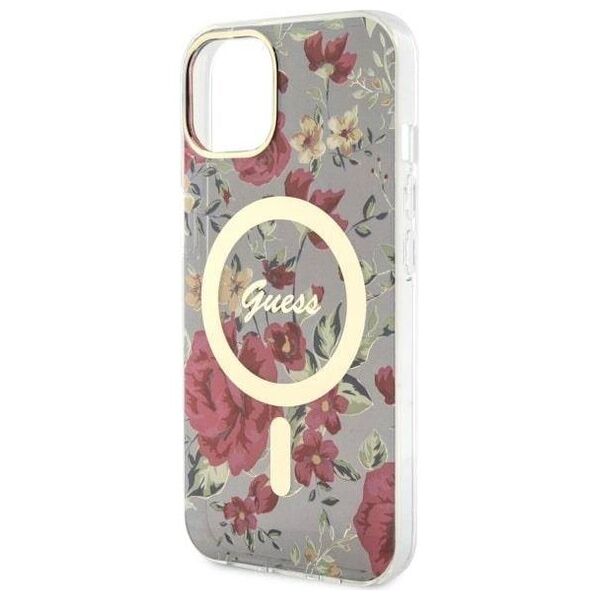 Original Case IPHONE 14 Guess Hardcase Flower MagSafe (Guhmp14shcfwsa) green 3666339115593
