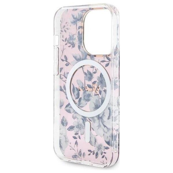 Original Case IPHONE 14 PRO MAX Guess Hardcase Flower MagSafe (GUHMP14XHCFWSP) pink 3666339115586