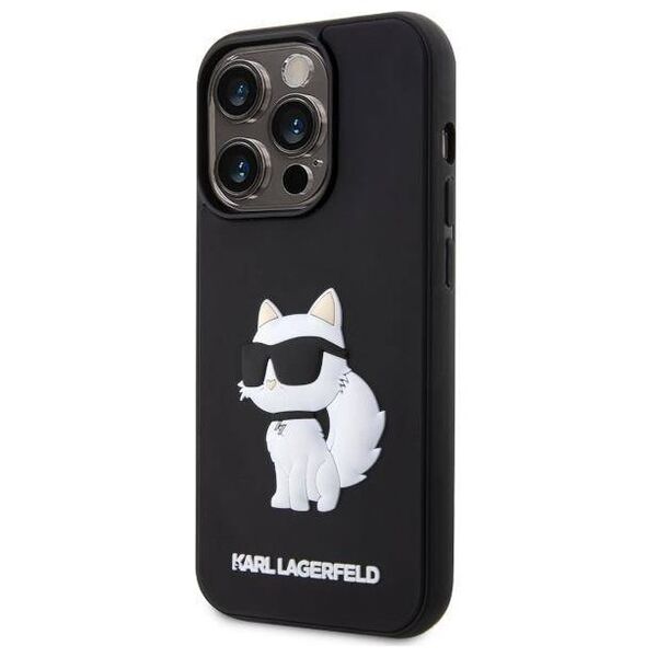Original Case IPHONE 14 PRO MAX Karl Lagerfeld Hardcase Rubber Choupette 3D (KLHCP14X3DRKHNK) black 3666339122690