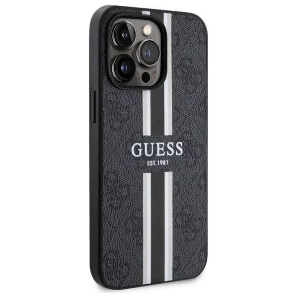 Original Case IPHONE 13 PRO MAX Guess Hardcase 4G Printed Stripe MagSafe (GUHMP13XP4RPSK) black 3666339119669