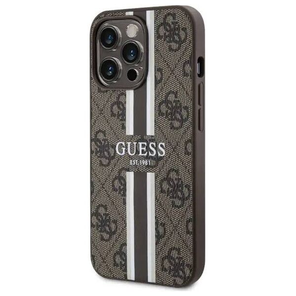 Original Case IPHONE 13 PRO MAX Guess Hardcase 4G Printed Stripe MagSafe (GUHMP13XP4RPSW) brown 3666339119768
