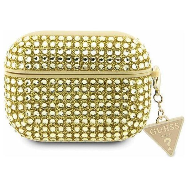 Original Case APPLE AIRPODS PRO Guess Hardcase Rhinestone Triangle (GUAPHDGTPD) gold 3666339120641