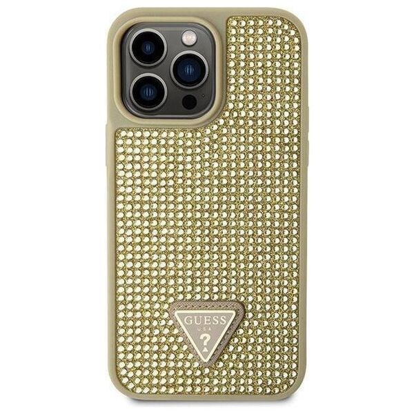 Original Case IPHONE 14 PRO MAX Guess Hardcase Rhinestone Triangle (GUHCP14XHDGTPD) gold 3666339120085